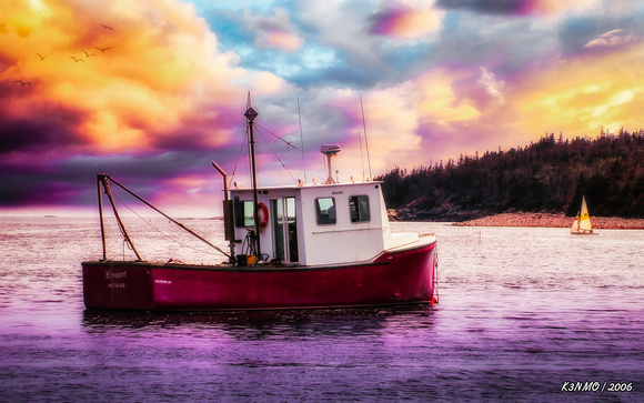 Fishing Boat in Sambro at Sunset