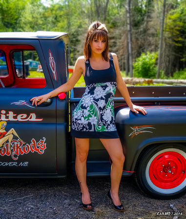 Hot Rod Lady & 1961 Chevy pickup