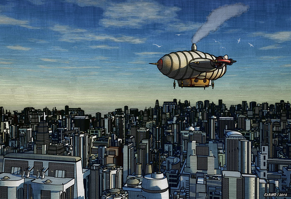 Airship Over Future City