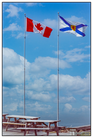 Canadian and Nova Scotia Flags at Halls Harbour