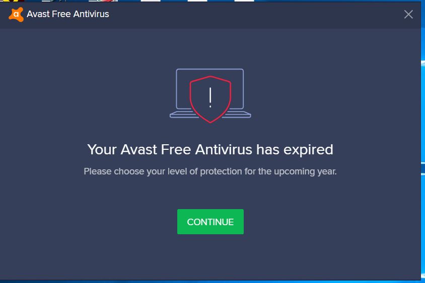 avast free subscription expired