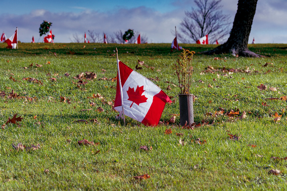 Canadian Flag For Veterans at Local Grave Site
