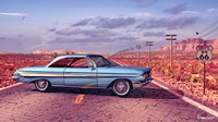 1961 Chevrolet Impala Parked Across Route 66