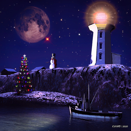 Christmas Eve Night in Peggy's Cove