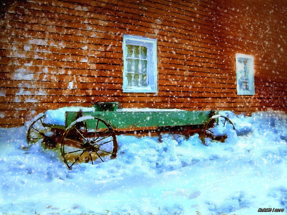 Wagon Cart in the Snow