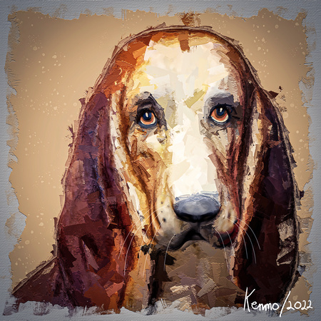Portrait of a Basset Hound