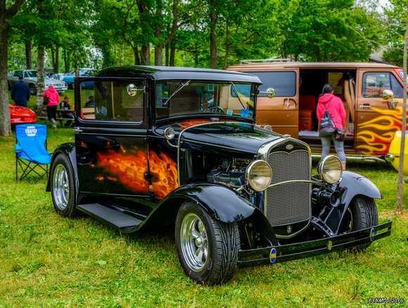 1931 Ford Model A coupe with flames